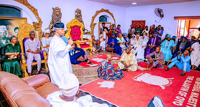 Osinbajo Visits Oyo To Pay Respect To Alaafin