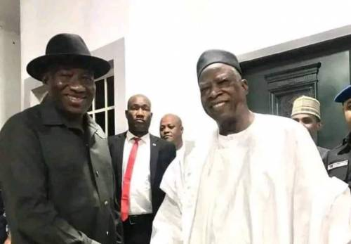 Former President Jonathan Meets APC Chairman, Adamu After Northern Groups Got N100million Presidential Form